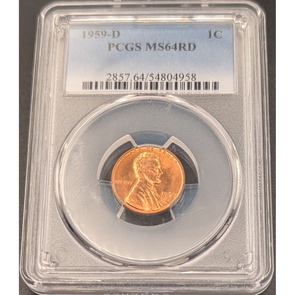 1959-D Lincoln Memorial Cent 1c PCGS MS64 RD - Multiple Available
